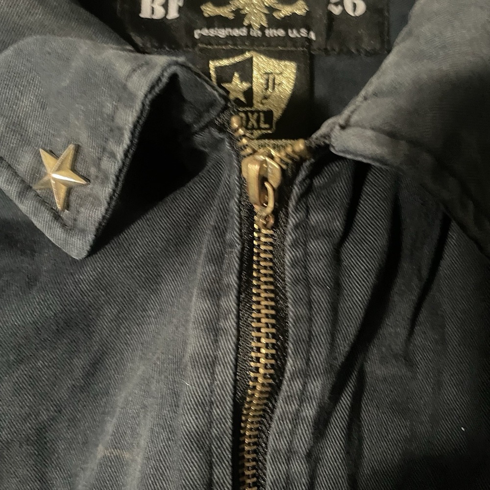 Vintage Bare Fox Military Full Zip Jacket Front Pocket Patches Graphic Print 3XL - Picture 6 of 9